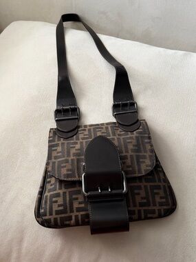 Fendi Zucca Canvas Shoulder Crossbody Bag